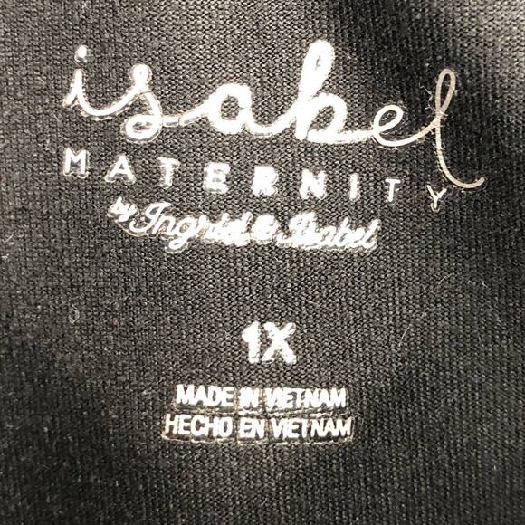 Isabel Black Under The Bump Straight Leg Polyester Blend Maternity Legging Pants - Picture 2 of 8